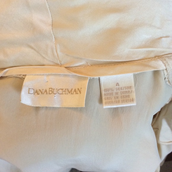 Dana Buchman Cream Wrap Silk Long Sleeve Top Sz 4 - Picture 11 of 12